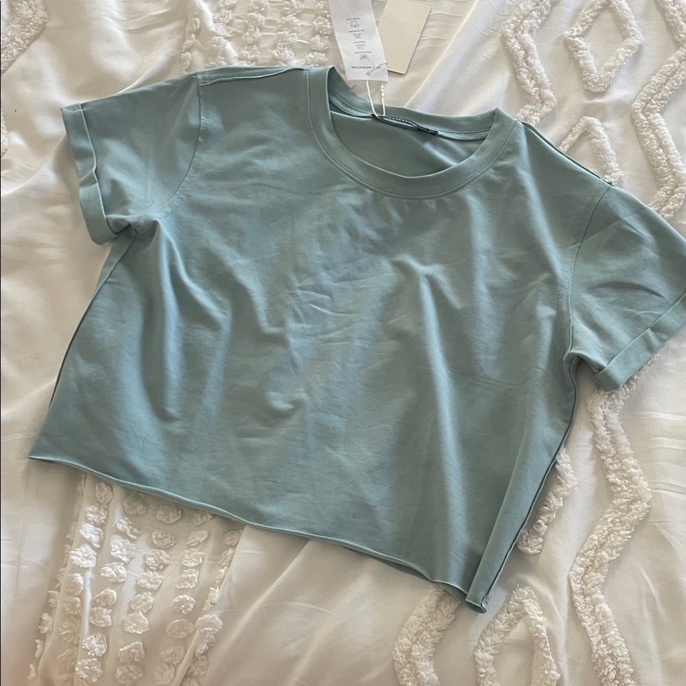 Amazon Light Teal Crop Top